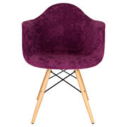 Purple velvet/ ash wood contemporary chair by Leisure Mod additional picture 2