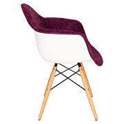 Purple velvet/ ash wood contemporary chair by Leisure Mod additional picture 3