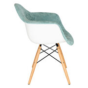 Teal velvet/ ash wood contemporary chair by Leisure Mod additional picture 3