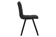 Charcoal leather dining chair with sturdy metal legs/ set of 2 by Leisure Mod additional picture 3