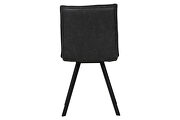 Charcoal leather dining chair with sturdy metal legs/ set of 2 by Leisure Mod additional picture 4