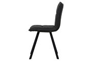 Charcoal leather dining chair with sturdy metal legs/ set of 2 by Leisure Mod additional picture 5