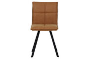 Light brown leather dining chair with sturdy metal legs/ set of 2 by Leisure Mod additional picture 2