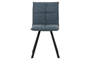 Peacock blue leather dining chair with sturdy metal legs/ set of 2 by Leisure Mod additional picture 2