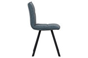 Peacock blue leather dining chair with sturdy metal legs/ set of 2 by Leisure Mod additional picture 3