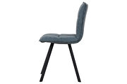 Peacock blue leather dining chair with sturdy metal legs/ set of 2 by Leisure Mod additional picture 5