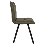 Olive green leather dining chair with sturdy metal legs/ set of 2 by Leisure Mod additional picture 3