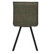 Olive green leather dining chair with sturdy metal legs/ set of 2 by Leisure Mod additional picture 4