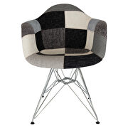 Patchwork polyester/ metal contemporary chair by Leisure Mod additional picture 2