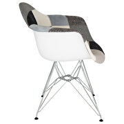 Patchwork polyester/ metal contemporary chair by Leisure Mod additional picture 3
