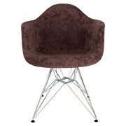 Coffee brown velvet / metal legs chair by Leisure Mod additional picture 2