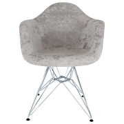 Cloudy gray velvet / metal legs chair by Leisure Mod additional picture 2