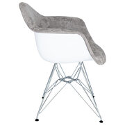 Cloudy gray velvet / metal legs chair by Leisure Mod additional picture 3