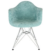 Teal velvet / metal legs chair by Leisure Mod additional picture 2