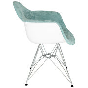 Teal velvet / metal legs chair by Leisure Mod additional picture 3