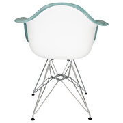 Teal velvet / metal legs chair by Leisure Mod additional picture 4