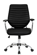 Black pu leather seat and back gas lift office chair by Leisure Mod additional picture 2