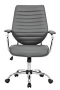 Gray pu leather seat and back gas lift office chair by Leisure Mod additional picture 2