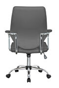 Gray pu leather seat and back gas lift office chair by Leisure Mod additional picture 4