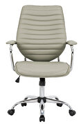 Tan pu leather seat and back gas lift office chair by Leisure Mod additional picture 2
