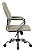 Tan pu leather seat and back gas lift office chair by Leisure Mod additional picture 3