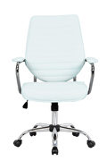 White pu leather seat and back gas lift office chair by Leisure Mod additional picture 2
