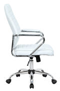 White pu leather seat and back gas lift office chair by Leisure Mod additional picture 3