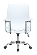 White pu leather seat and back gas lift office chair by Leisure Mod additional picture 4