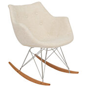 Beige polyester/ ash wood legs rocking chair by Leisure Mod additional picture 2