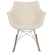 Beige polyester/ ash wood legs rocking chair additional photo 3 of 7