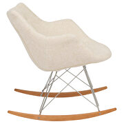Beige polyester/ ash wood legs rocking chair by Leisure Mod additional picture 4