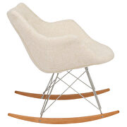 Beige polyester/ ash wood legs rocking chair additional photo 4 of 7