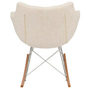 Beige polyester/ ash wood legs rocking chair additional photo 5 of 7