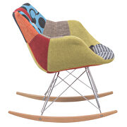 Multi-color polyester/ ash wood legs rocking chair by Leisure Mod additional picture 4