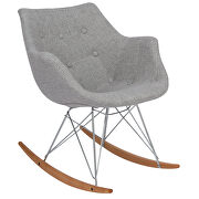 Gray polyester/ ash wood legs rocking chair by Leisure Mod additional picture 2