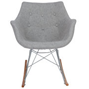 Gray polyester/ ash wood legs rocking chair by Leisure Mod additional picture 3