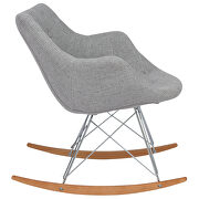 Gray polyester/ ash wood legs rocking chair by Leisure Mod additional picture 4