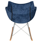 Navy blue velvet / ash wood legs rocking chair by Leisure Mod additional picture 4