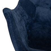 Navy blue velvet / ash wood legs rocking chair by Leisure Mod additional picture 6