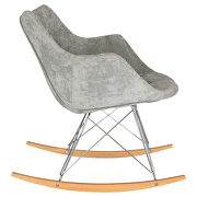 French silver velvet / ash wood legs rocking chair by Leisure Mod additional picture 3