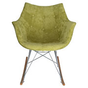 Lemon green velvet / ash wood legs rocking chair by Leisure Mod additional picture 2