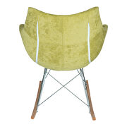 Lemon green velvet / ash wood legs rocking chair by Leisure Mod additional picture 4