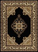 Crown 5'2 x 7'2 Traditional Medallion Black area rug additional photo 2 of 3