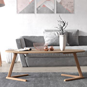 Elliptical coffee table in natural finish by Mod-Arte additional picture 2