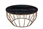 Round black real marble top hand-made coffee table by Mod-Arte additional picture 5