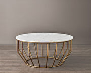 Round white real marble top hand-made coffee table by Mod-Arte additional picture 10