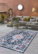 Jewel 7'8 x 10' Transitional & Contemporary  Medallion & Distressed Navy Blue area rug additional photo 5 of 9