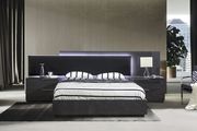 Dark gray contemporary bed w/ upholstered headboard by Mod-Arte additional picture 9