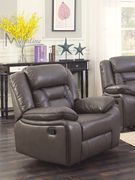 Charcoal leather gel contemporary recliner sofa additional photo 2 of 1