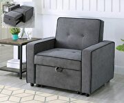 Gray black trim sofa bed / w matching chair additional photo 2 of 1